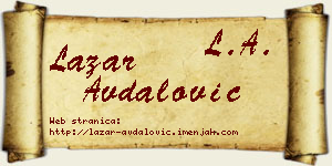 Lazar Avdalović vizit kartica
